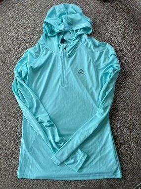 Haimont Women's Long-Sleeve Rash Guard Hoodie (Light Blue) - Small - New